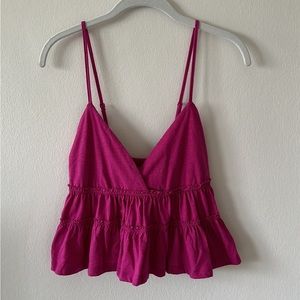 Purple Cropped Babydoll Tank